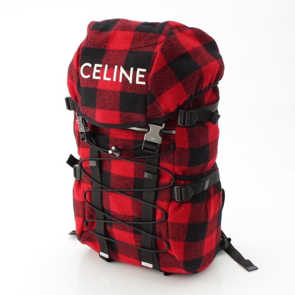Celine Trekking Logo Checked Backpack Backpack Da… - image 2